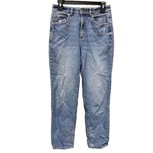 Dynamite DYNDNM Claudia Mom Jeans Womens 27 Medium Wash High Waisted Distressed